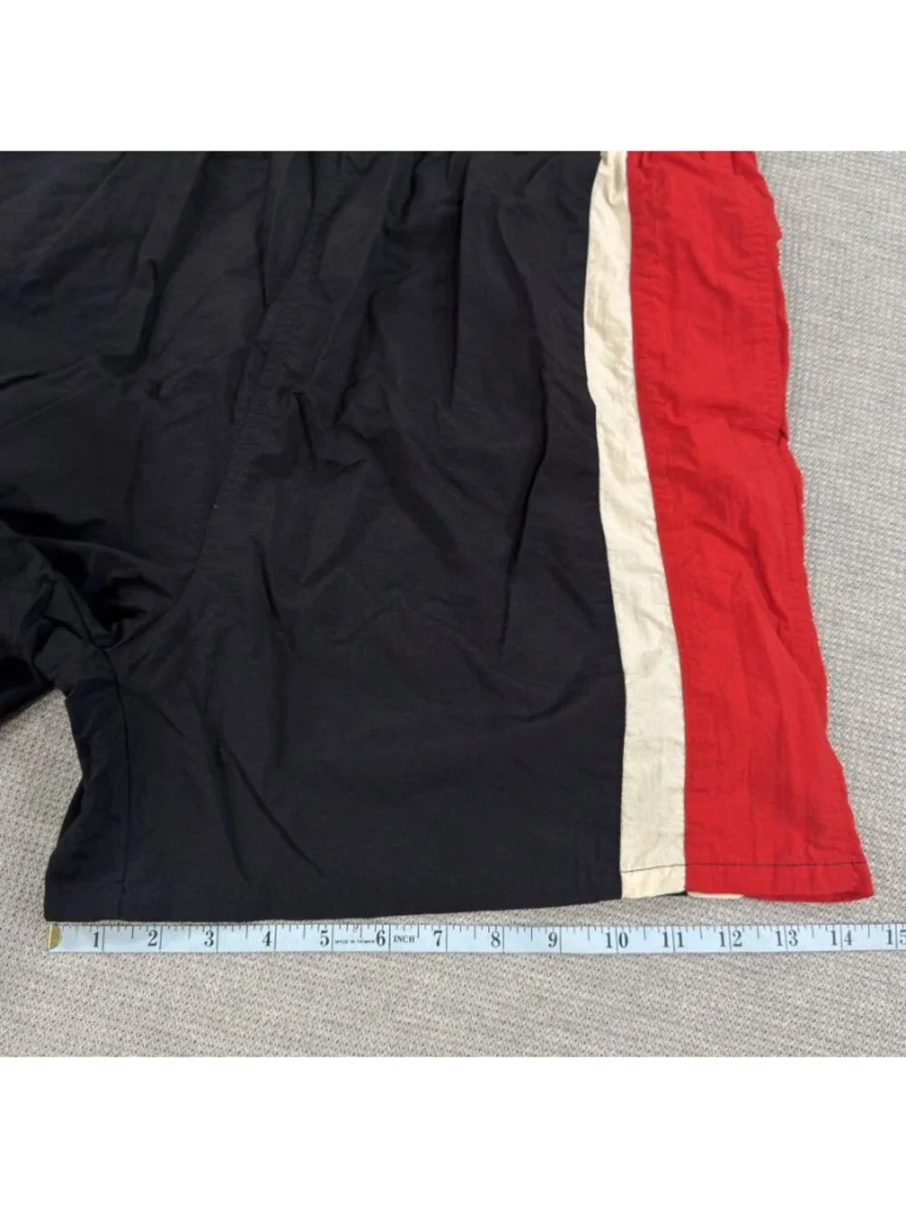 Vtg 90s Pro Spirit Swim Trunks Mens L Black Red White Nylon Mesh Lined Shorts